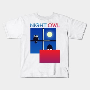 Night Owl funny design for all night birds Kids T-Shirt